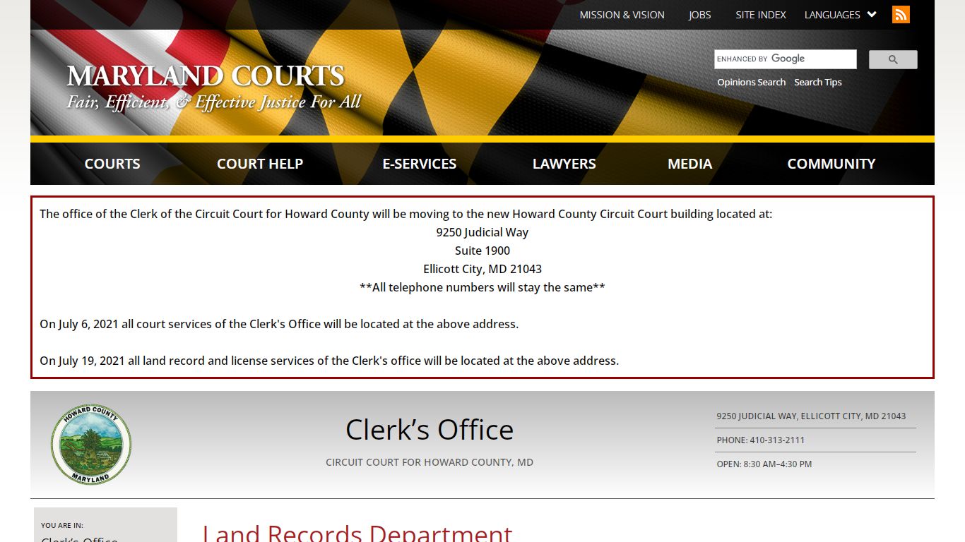 Land Records Department | Maryland Courts
